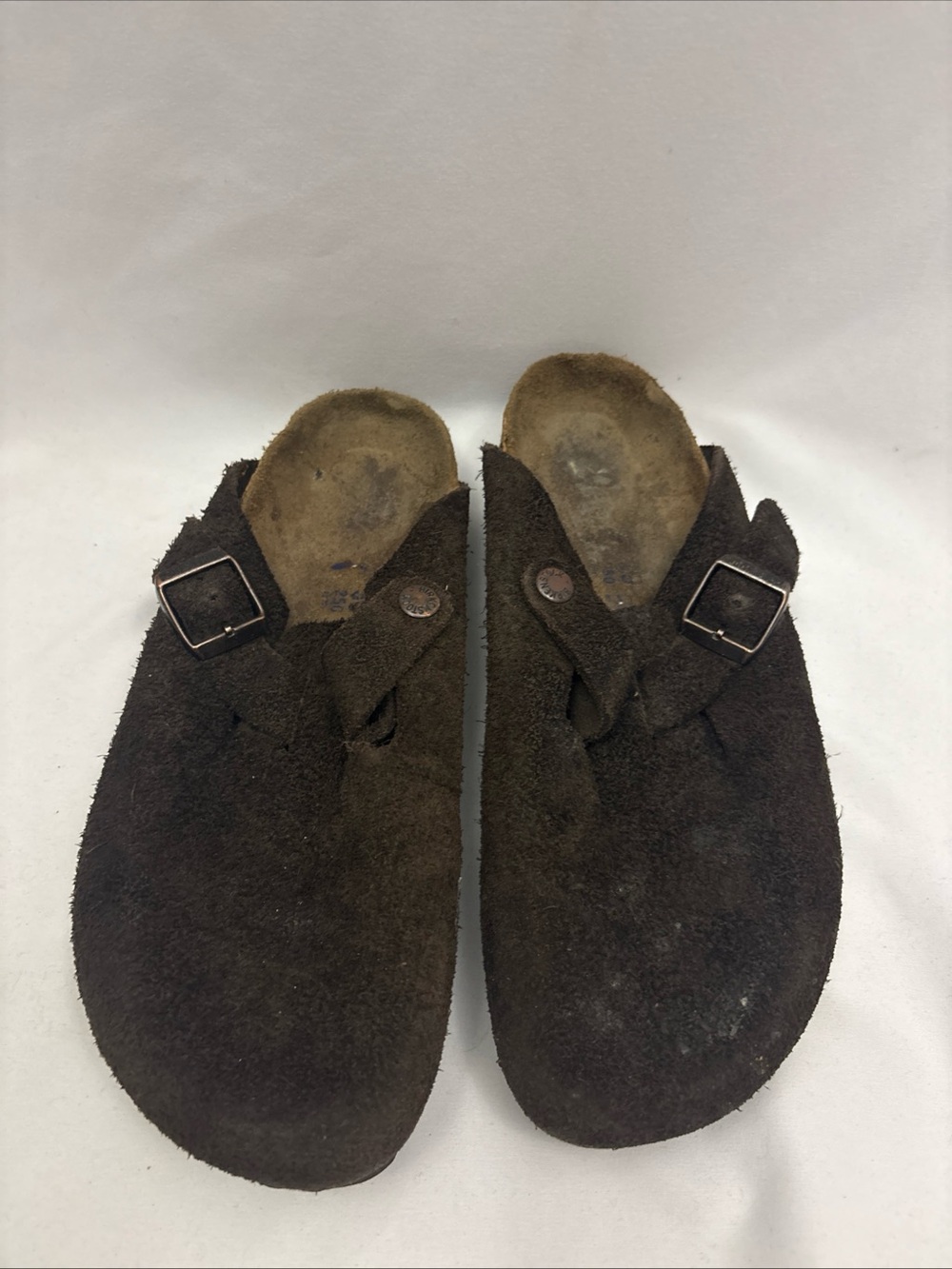 Birkenstock BOSTON SOFT Footbed Slide Clog EU 39 L8 M6 Brown Suede Leather Women